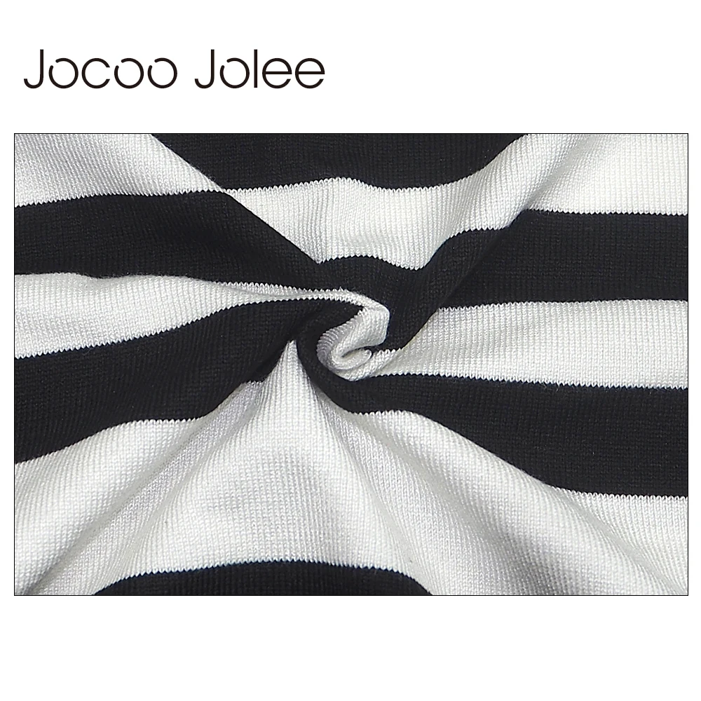 

Jocoo Jolee Casual Knitted Striped Winter Sweater Pullover Women Street Wear Crop Top Sweater Autumn Long Sleeves Elegant Jump