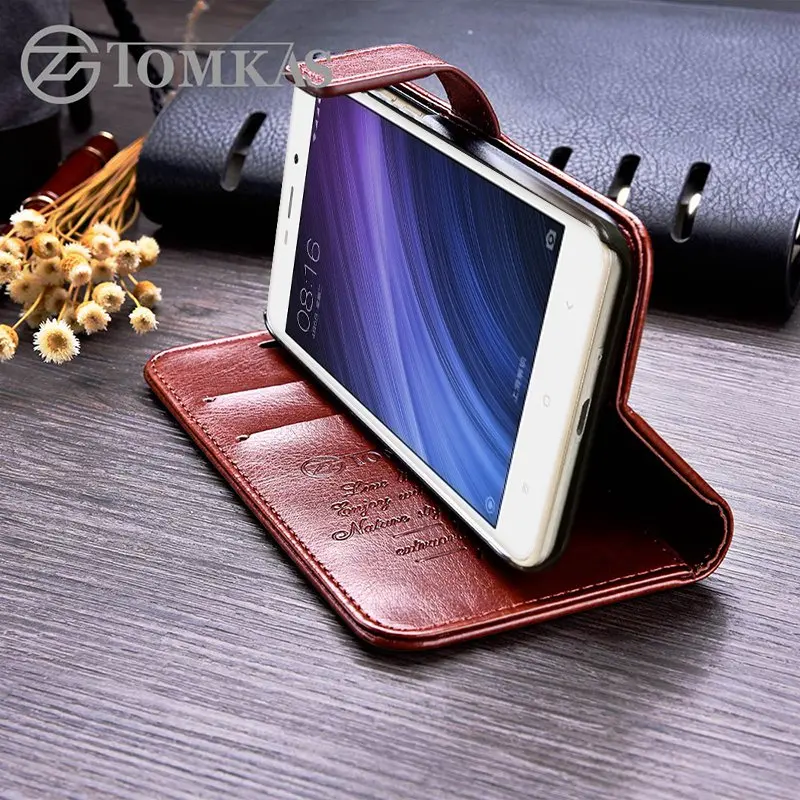 Business Case For Xiaomi Redmi 4A Cases Cover Flip Wallet Conque 5.0 Inch Leather TOMKAS |