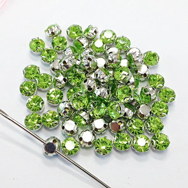 Пришивные хрустальные стразы блестящие стеклянные камни перидот 100 шт./лот 3 8 мм