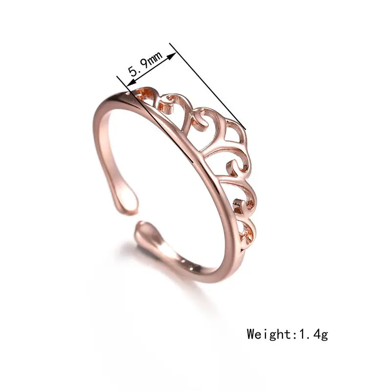 

Fashion Vintage Hollow Crown Rings Adjustable Rings For Women Party Wedding Ring Jewelry