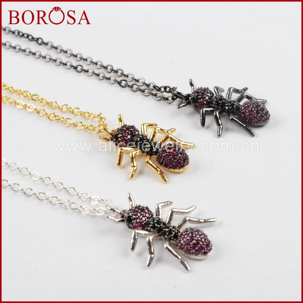 BOROSA 6 шт. ожерелье муравьи насекомые вредители смешанные цвета CZ кубический