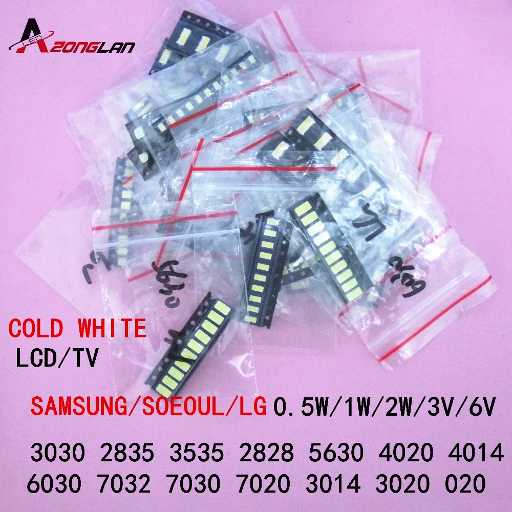 1 Вт/0 5 Вт SMD светодиодный комплект 3 в/6 в 2835/3030/3535/4020/2828/6030/7020/7030/7032 для ТВ подсветки