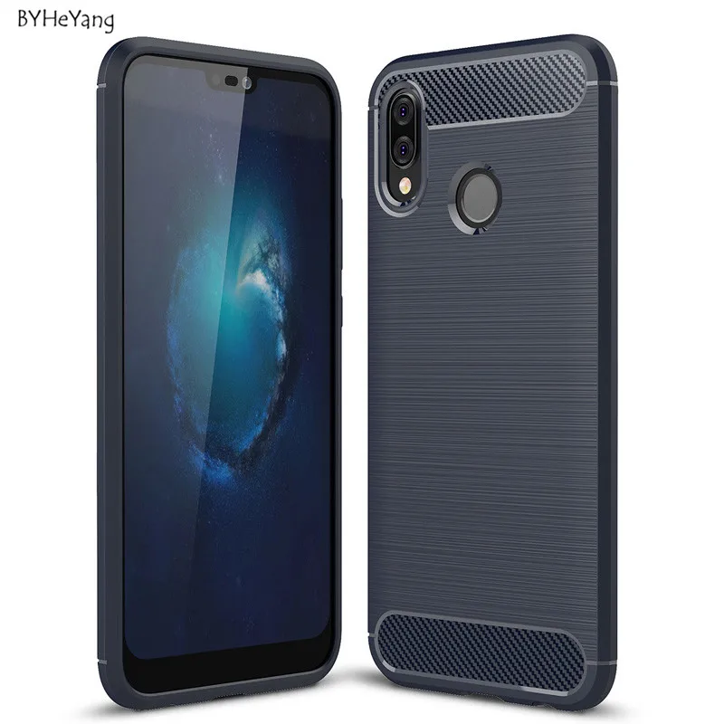 Чехол BYHeYang для Huawei P20 Lite противоударный бампер из углеродного волокна прочный ТПУ