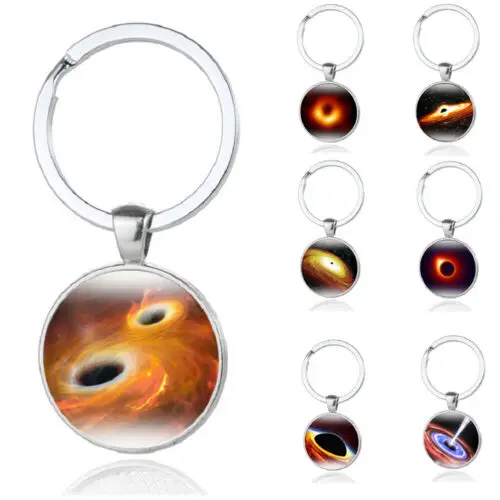 Персонализированная металлическая цепочка для ключей с черным отверстием и