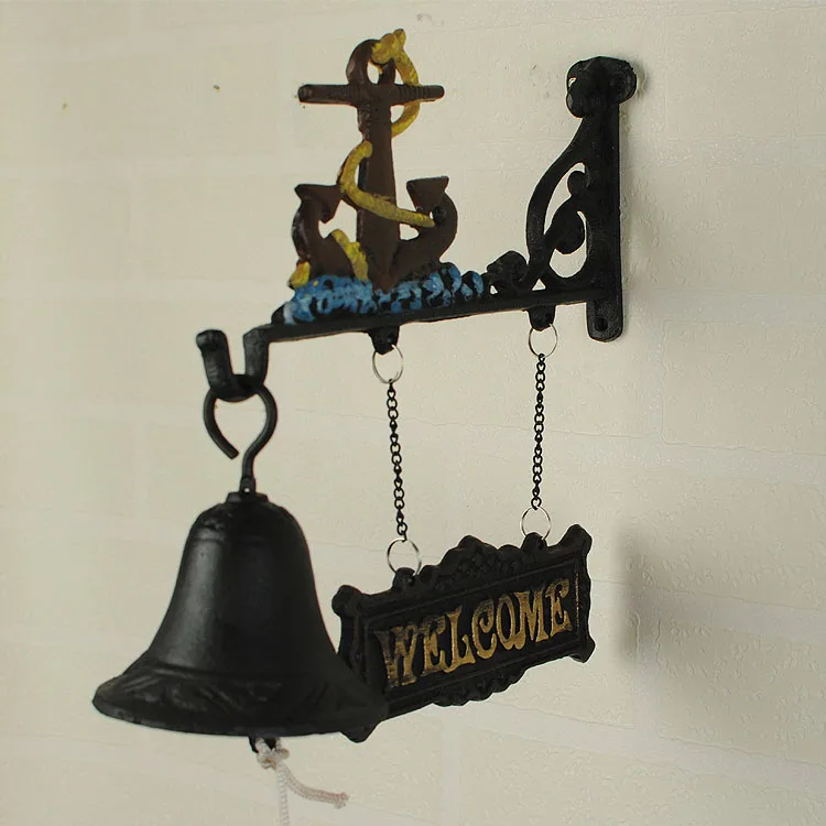 Винтажный чугунный дверной звонок настенный американский кантри кафе ресторан