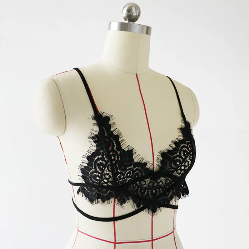 Hot Selling Eyelash Lace Hollow Out Tempura Bra Thin Sexy Band 2018 New Fashion Style M-XL |