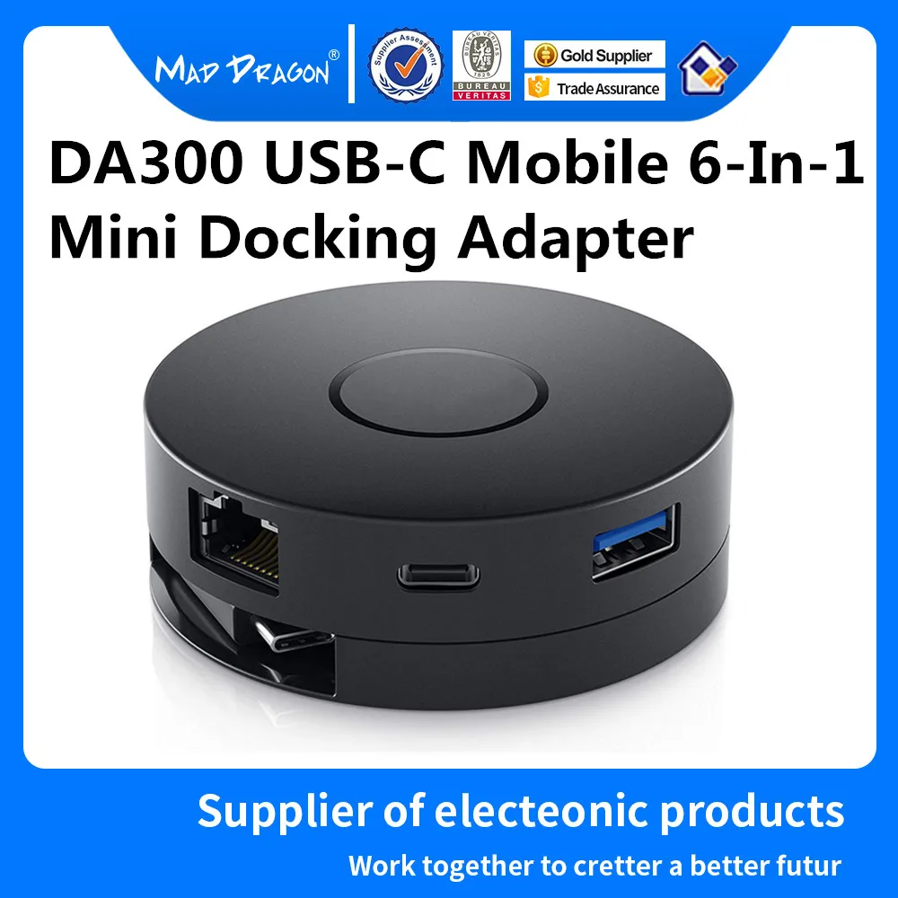 Адаптер MAD DRAGON для мобильных телефонов Dell DA300 HDMI/VGA/Ethernet/USB 4K совместимый с Latitude 7390
