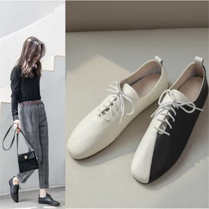 Туфли-лодочки INS женские, натуральная кожа, низкий каблук, квадратный носок, цвет в ассортименте, 22-размера плюс см, 26,5