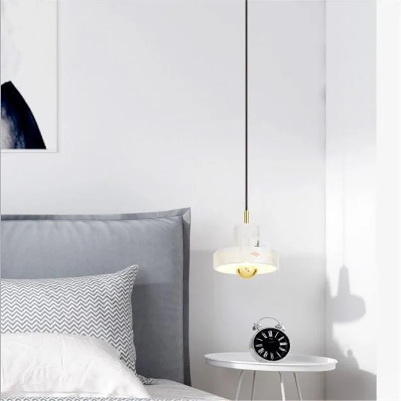 Современный подвесной светильник в скандинавском стиле с мраморным камнем для