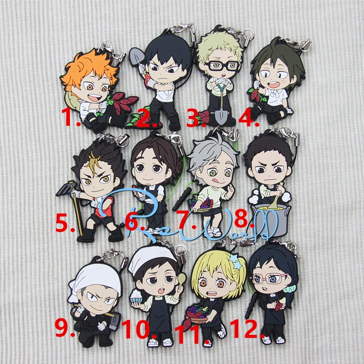 Haikyuu! Аниме Karasuno Hinata Syouyou Kageyama Tobio Tsukishima Kei M O резиновый брелок|kageyama tobio|haikyuu kageyamajapanese