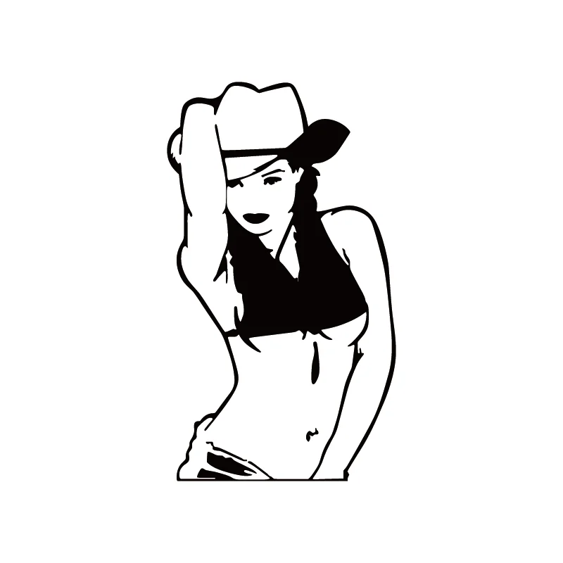 15 2*8 7 см сексуальная виниловая Автомобильная наклейка Cowgirl Горячая женская для