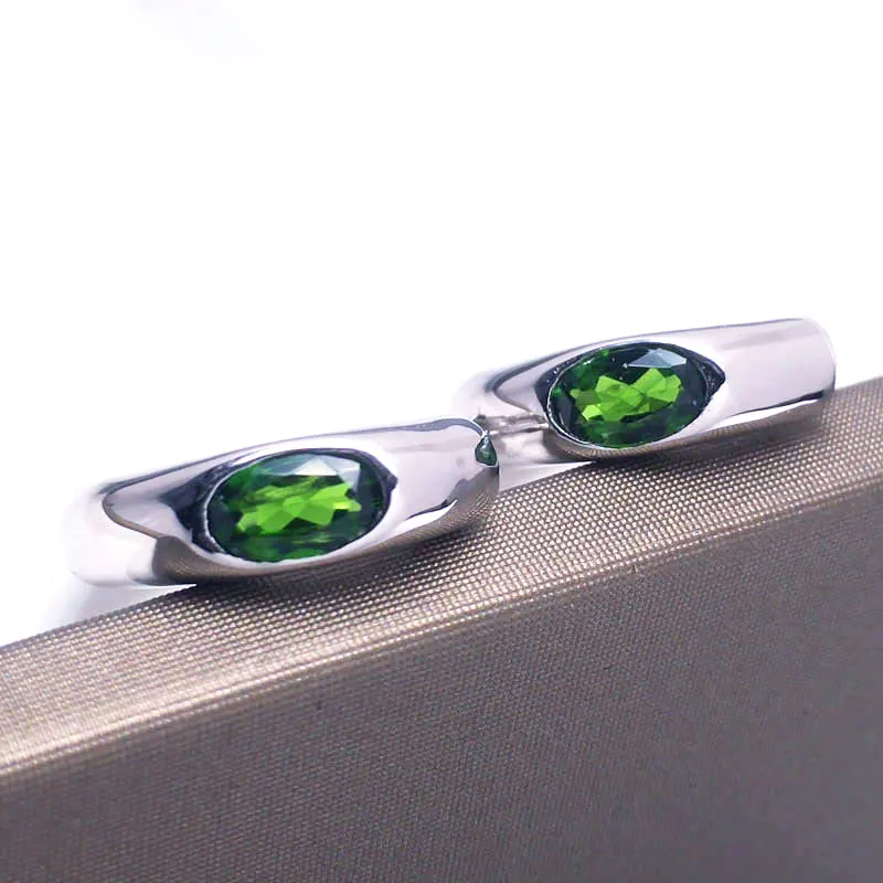 Женские серьги из серебра CSJ натуральный хром диопсид вечерние ювелирные