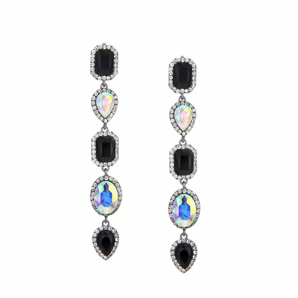 2018 the new European and American geometric dripping long ear studs feature a fashionable flashing eardrop. | Украшения и