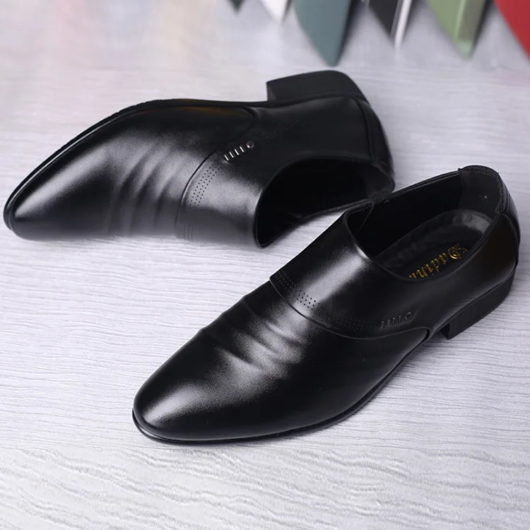 2018 Big size fashion Mature man soft leather shoes flats wedding Business dress dad slip on Pointed toe AA-65 | Обувь