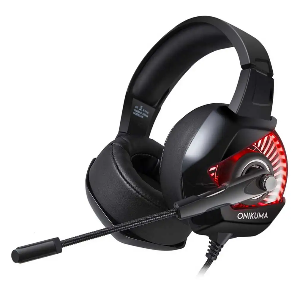 ONIKUMA K1 камуфляж PS4 гарнитура бас Игровые наушники игра наушники шлем с микрофоном для ПК мобильный телефон Xbox One планшет - Цвет: K6 Red