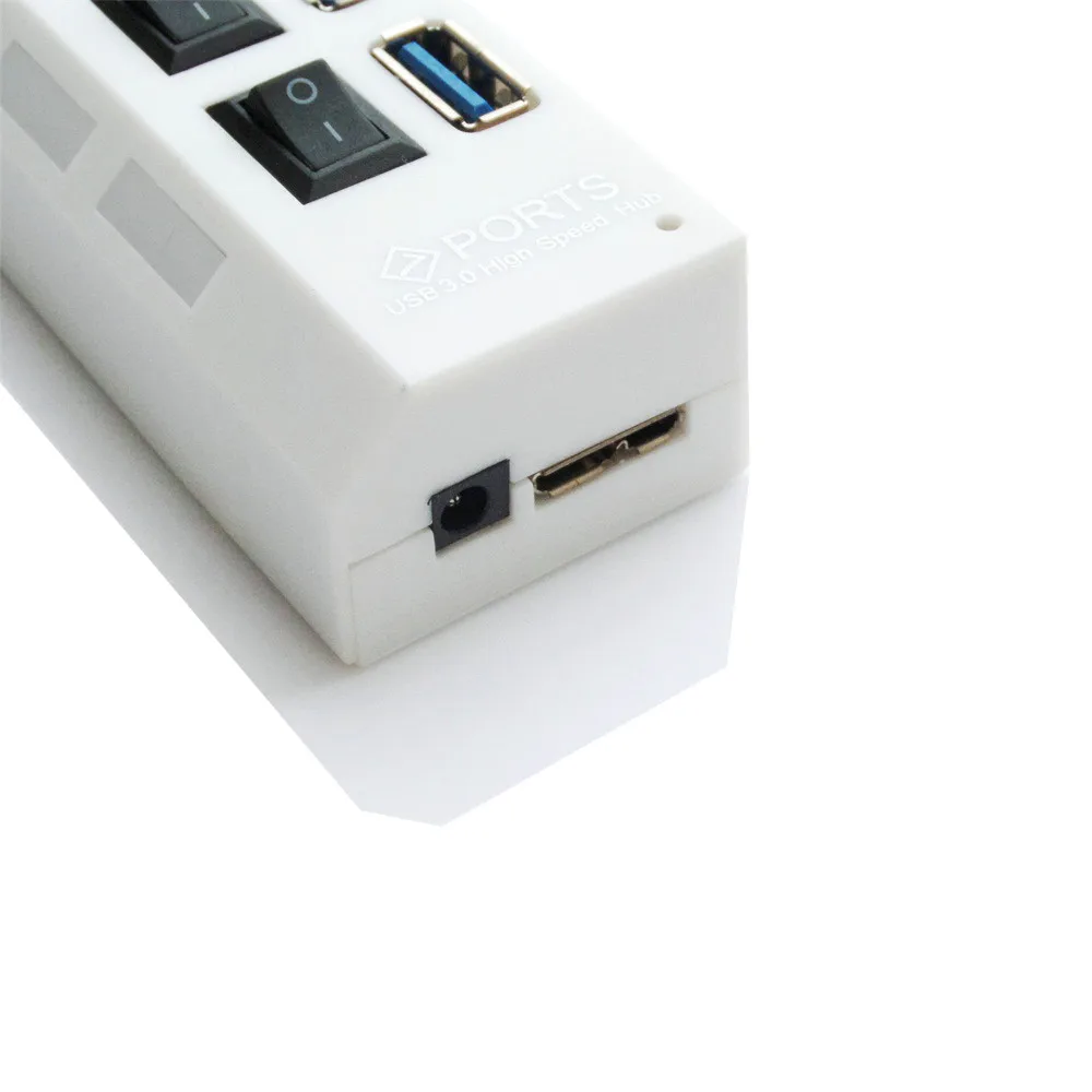 Адаптер Hub 7-Порты и разъёмы USB 2,0 мульти Зарядное устройство Hub+ высокая Скорость адаптер ON/OFF переключатель для ноутбука/ПК