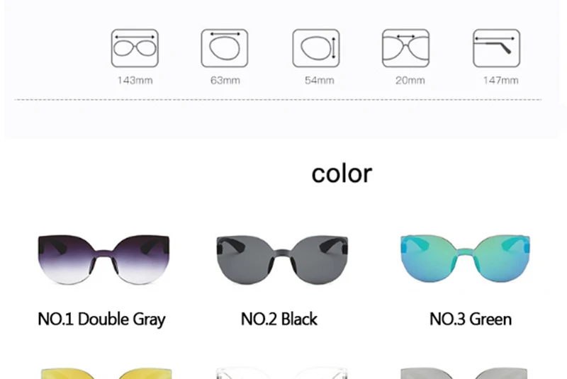 LeonLion Cat Eye Gradient Lens Sunglasses Women Retro One-piece Mirror Rimless Sun Glasses Vintage Travel Eyewear UV400