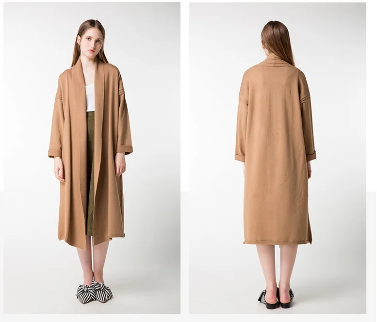 2017 г. осенние и зимние Новые Женские однотонные вязаная куртка свитер Осенние