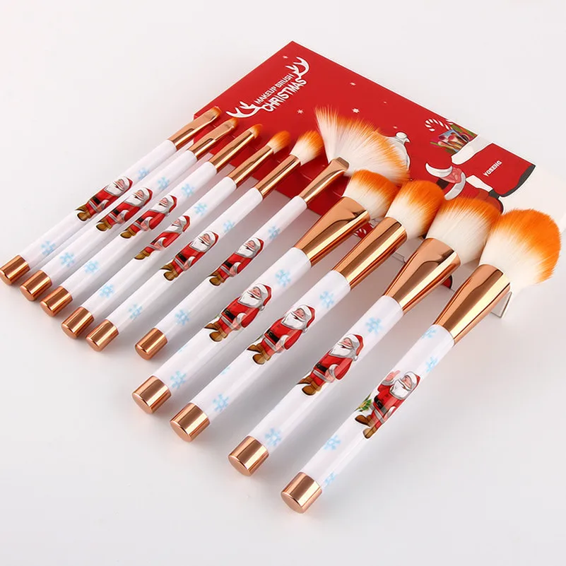 YAHLIGS New Arrival 10pcs Makeup Brushes Sets Foundation Powder Eyeshadow Portable Cosmetics For Christmas Present YA202 | Красота и