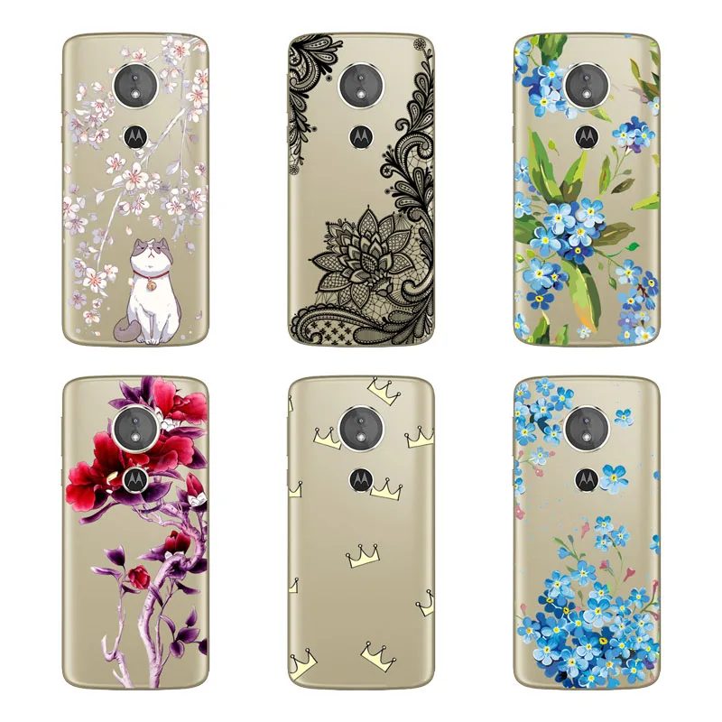 Мягкий ТПУ чехол для Motorola Moto Z3 g6 play/E5 Play с цветком G6 plus/E5 plus Защитные чехлы