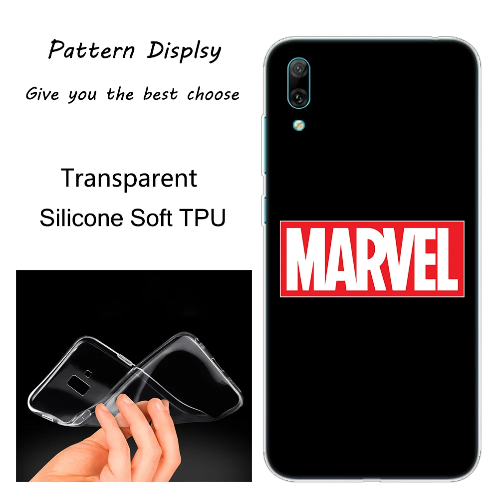 Мягкий силиконовый чехол Marvel Comics с простым логотипом для huawei mate 10 20 Lite Pro Enjoy 8 9E Y6 Pro Y5 Y7 Pro Y9