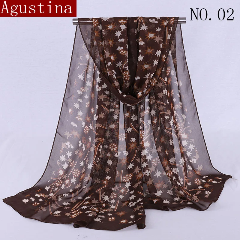Chiffon scarf Print Soft designer brand ladies scarves shawl wrap luxury long thick high quality women fashion Agustina 2018 |
