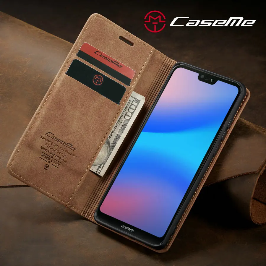 CaseMe для huawei P20 lite Флип кожаный чехол портмоне держатель телефона Coque Новая Книга
