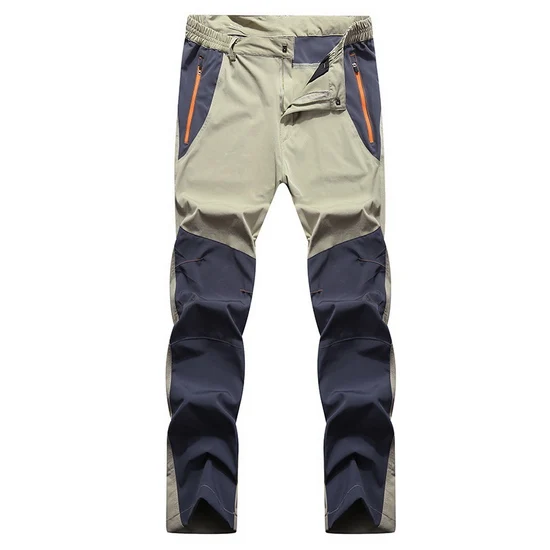 khaki dark blue LOMAIYI размера плюс эластичные мужские повседневные брюки мужские весенние летние тонкие дышащие быстросохнущие брюки рабочие свободные спортивные штаны AM294 - Цвет: khaki dark blue