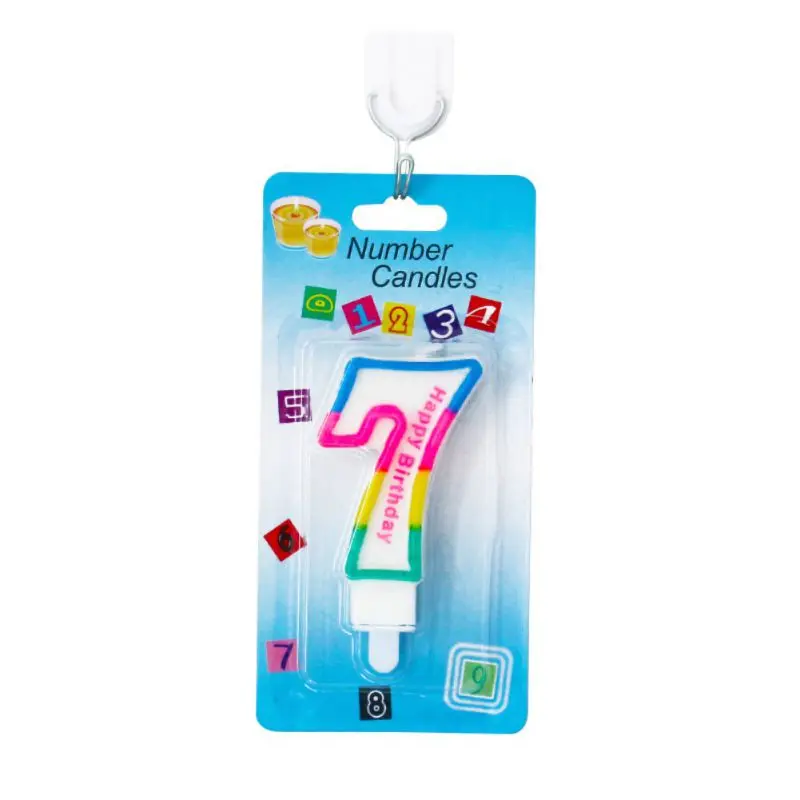 7 1 шт Милые свечи с цифрами на день рождения, Мультяшные комические свечи на день рождения для торта, вечерние украшения, свечи для торта - Цвет: 7