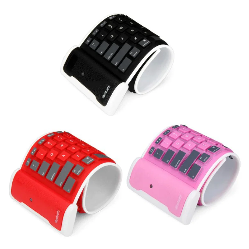 Беспроводная Bluetooth клавиатура водонепроницаемая Складная силиконовая мини для