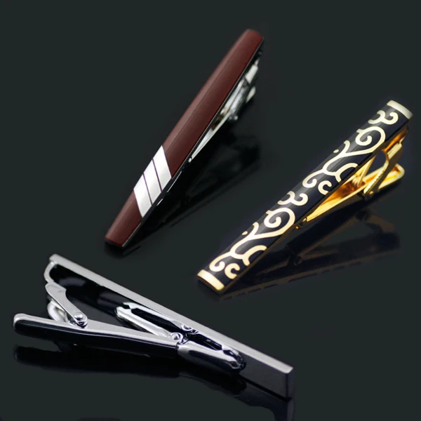 Hi Tie модный серебряный золотой зажим для галстука Pin Черный из нержавеющей стали