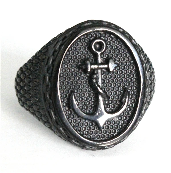 Черное якорное кольцо 2017 ювелирное изделие из нержавеющей стали 316L Крутое Captain|ring