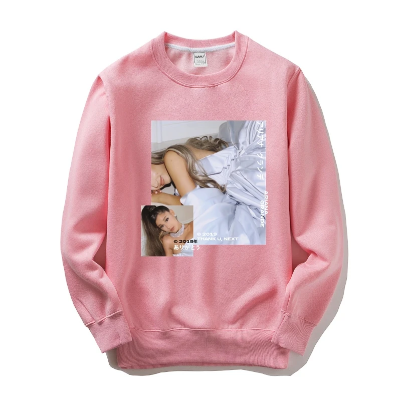 Эксклюзивное Платье Thank U Next Мужская и Женская Повседневная Толстовка с капюшоном спортивный костюм куртка одежда с принтом Повседневная новая флисовая - Цвет: Pink