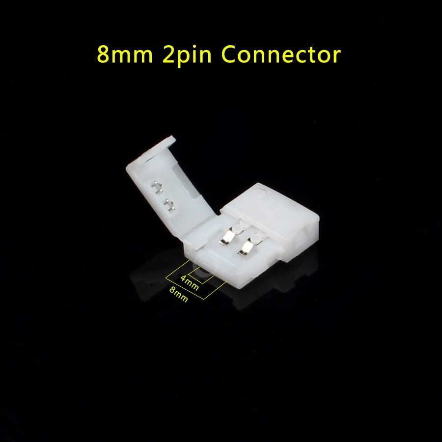 Угловой адаптер для одноцветной светодиодной ленты 3528 8 мм 2pin T L X|8mm connector|l connectorled