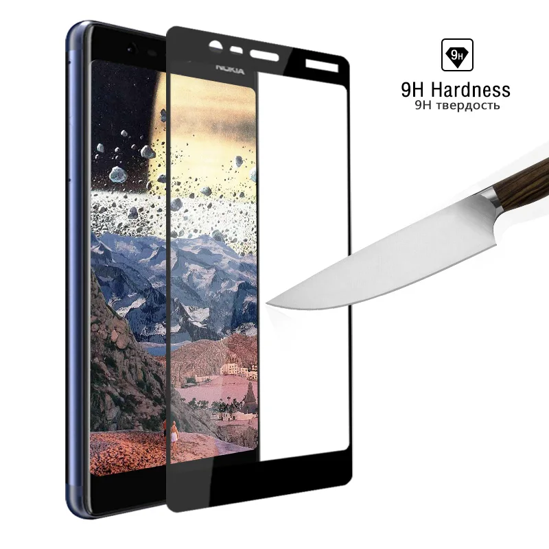 Полное покрытие закаленное стекло для Nokia 5 2018 Защита экрана 1 пленка ультра