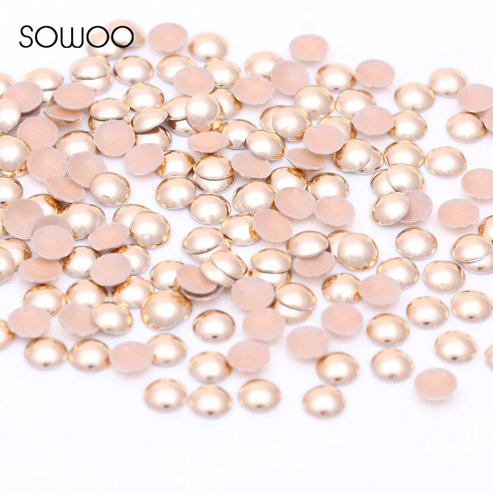 

1440pcs/lot lead free Hot Fix Studs Half Round Special Lt.Gold Dome Studs hot fix half round studs baby studs