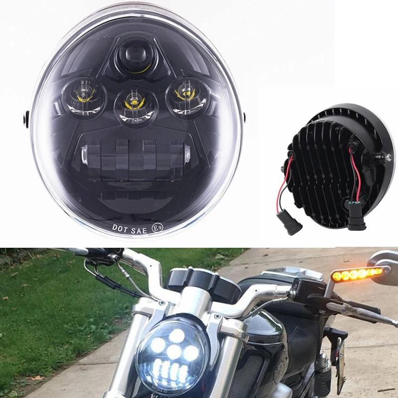 Новинка 2017 аксессуары для мотоциклов Harley V rod светодиодная фара черного цвета VRSCA