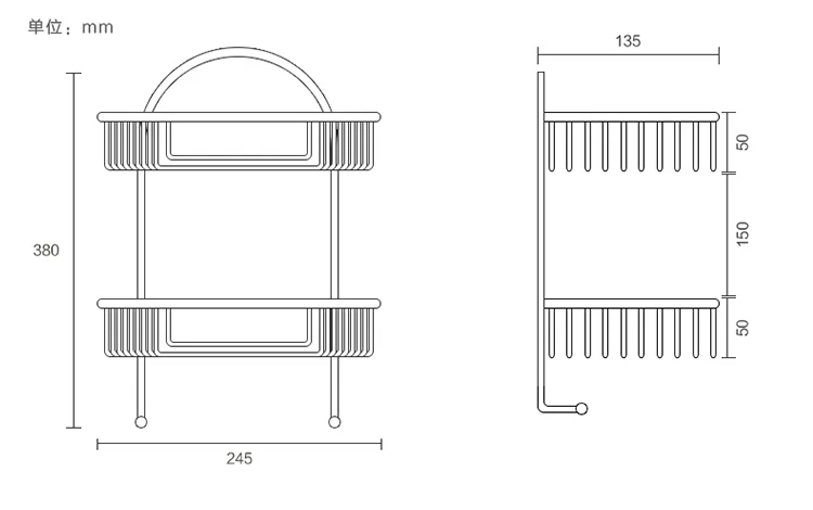 Настенная античная отделка новый твердый латунный душ Шампунь Полка Корзина