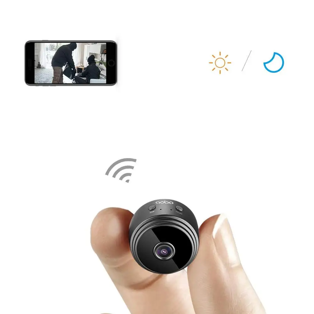 Черный Мини-камера, wifi, маленькая беспроводная камера HD 1080P с датчиком движения, ночное видение, дистанционное управление, безопасность, няня, домашняя Скрытая TF - Цвет: Черный
