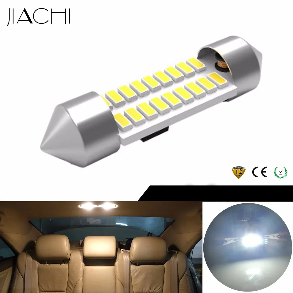 JIACHI 100 шт. C5W светодиодный авто аксессуары Festoon 36 мм 3014 SMD 18 чипов автомобильный