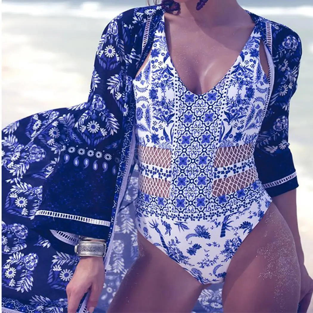 Женский v образный вырез регулируемые бретельки провод с цветочным рисунком