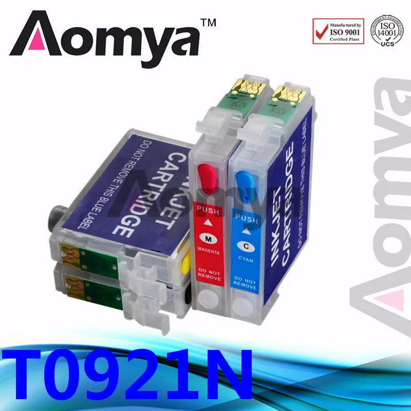 

Aomya 92N T0921 Refillable Ink Cartridge T0921N Compatible For Epson Stylus C91 CX4300 T27 T26 T27 TX106 TX109 TX117 ARC Chips