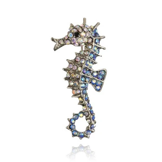 seahorse1 Rinhoo эмаль животное морской конек лягушка Сова олень Кошка Броши в форме собаки для женщин девушка брошь булавки подарок милые животные повседневные ювелирные изделия - Окраска металла: seahorse1