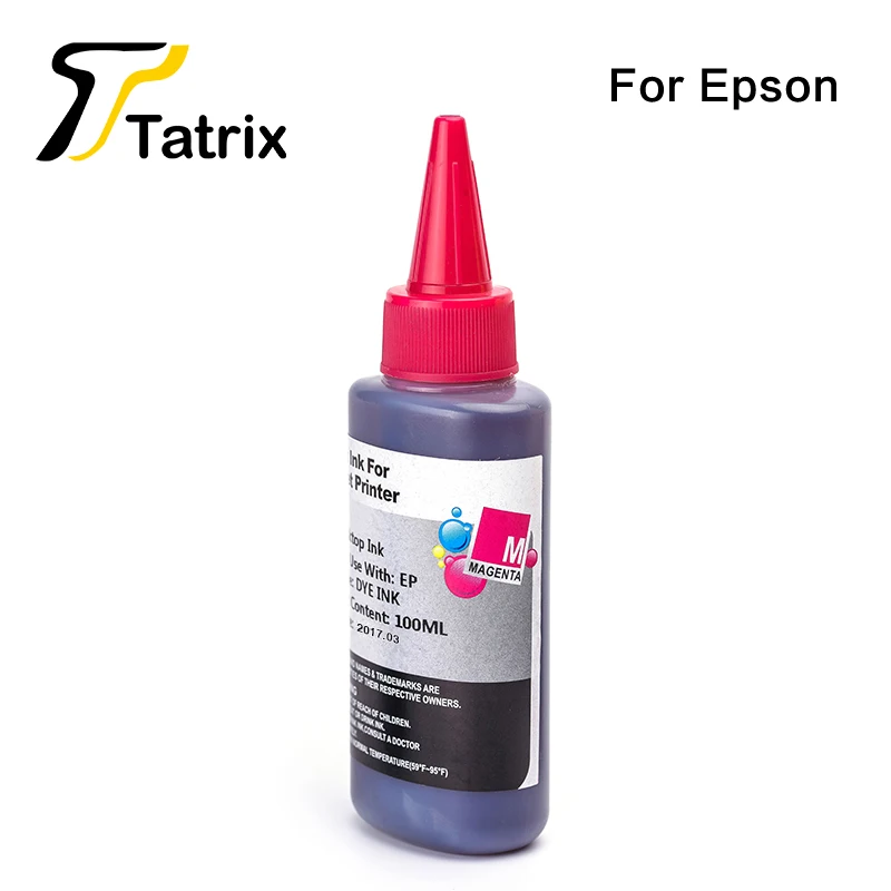 Чернила для чернил Tatrix Refill 4x100 мл чернильного картриджа Epson T1281 T0731 T1291 T0981 T0921 BK/C/M/Y |