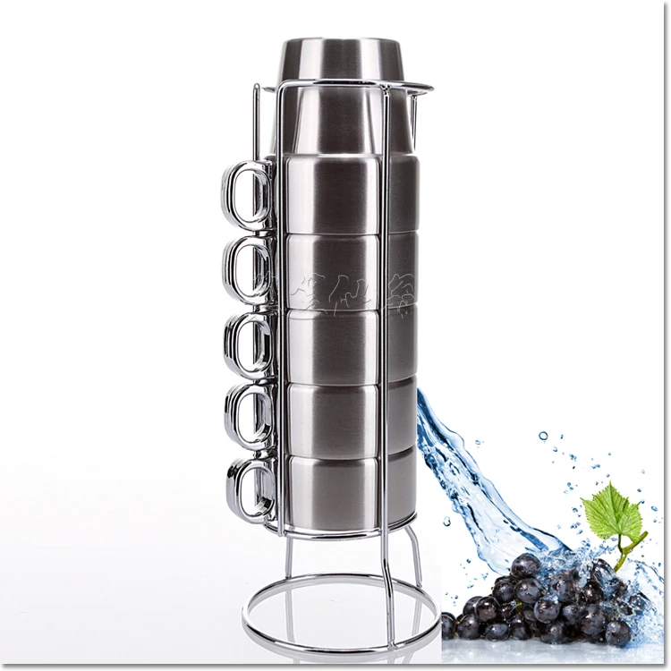 Пивные кофейные кружки 6 шт. двойная стенка чашка для напитков из нержавеющей