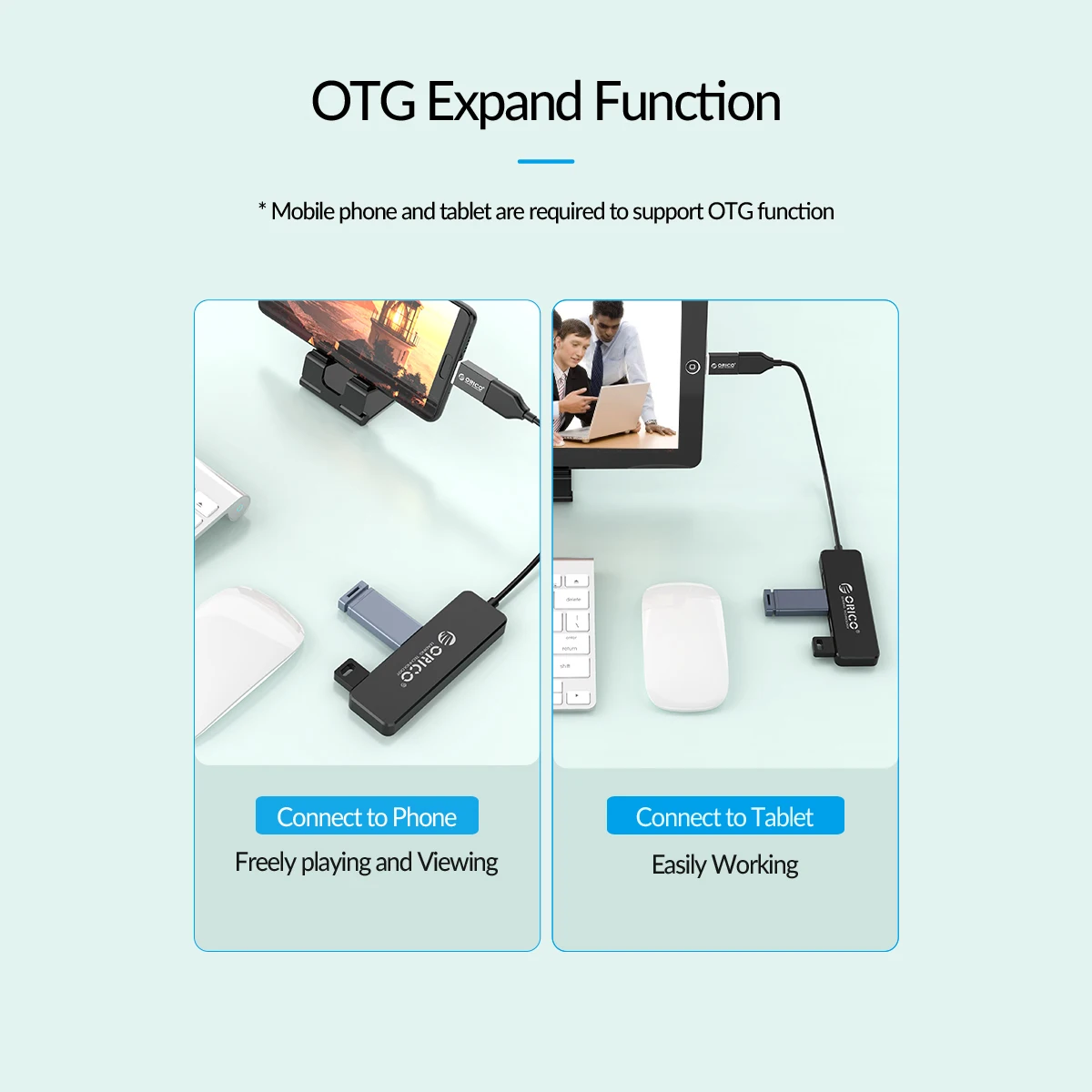 ORICO USB порт 2,0 концентратор 4 порта Высокоскоростной USB2.0 разветвитель портативный OTG адаптер концентратор Для iMac компьютер ноутбук планшет аксессуары