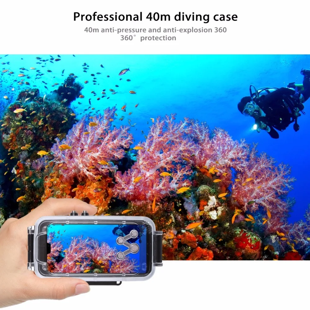 PULUZ для huawei P20/P20 Pro Чехол для дайвинга mate 20 Pro 40 м/130 футов Водонепроницаемый чехол для фото и видео для подводного плавания