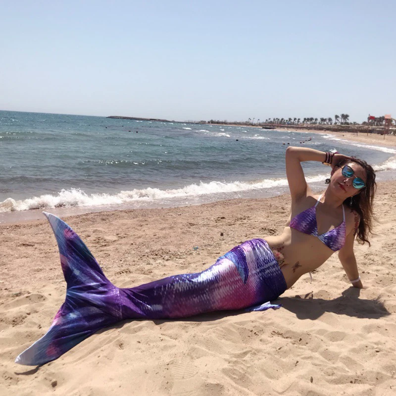 Adult Mermaid Tails For Swimming Fin Swimsuit Bathing Suit Costume Tail for Women Can Add Flipper Monofin | Тематическая одежда и
