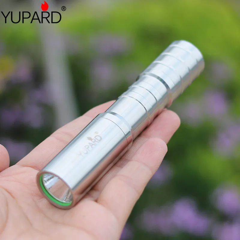 Фонарик YUPARD 500Lm Q5 светодиодный из нержавеющей стали перезаряжаемый аккумулятор