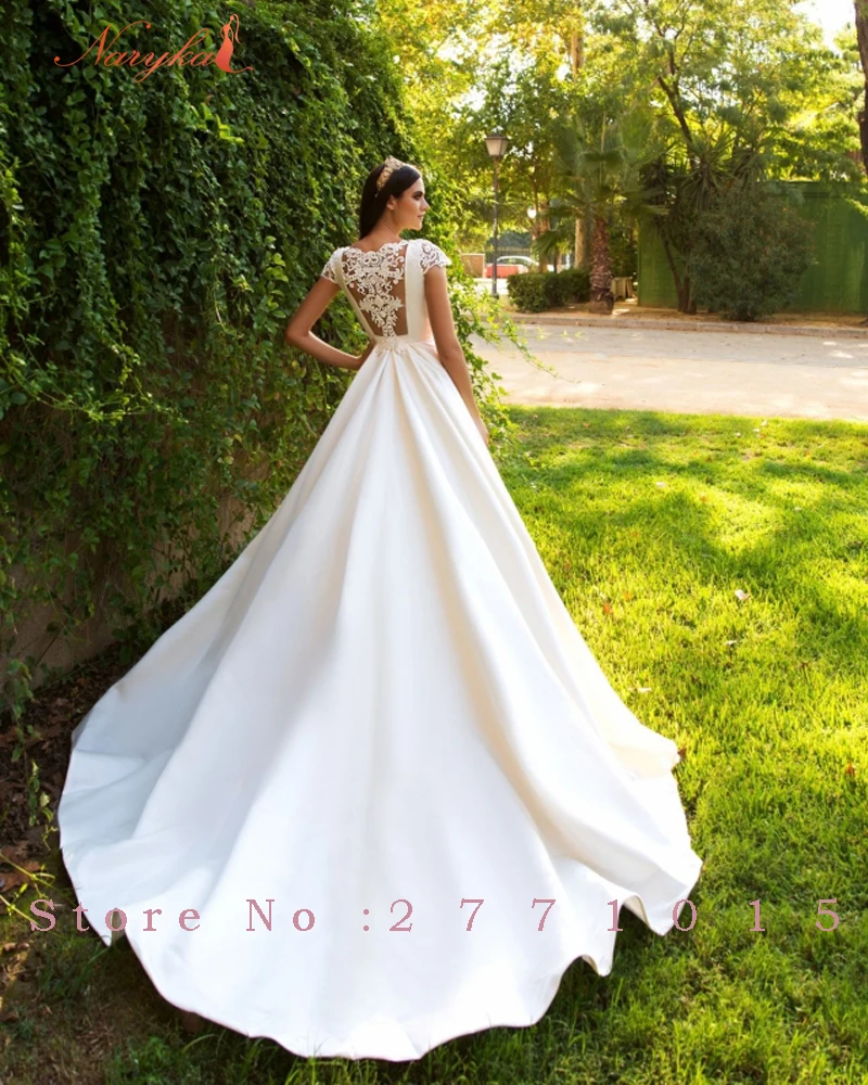 Naryka Иллюзия Аппликации Вернуться Дизайн Vestido Де Novia Новое Прибытие Chic Кружева